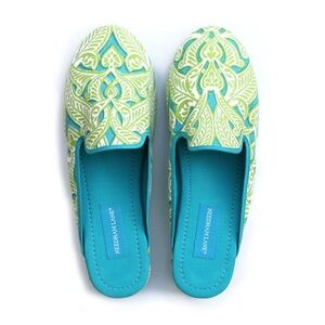 Needham Lane CLARE Lime Canvas Slippers Size 6-7
